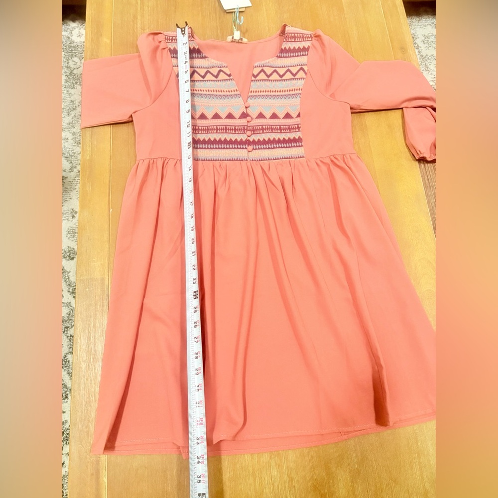 Umgee Coral Midi Dress with Multicolor Pattern - Picture 12 of 12